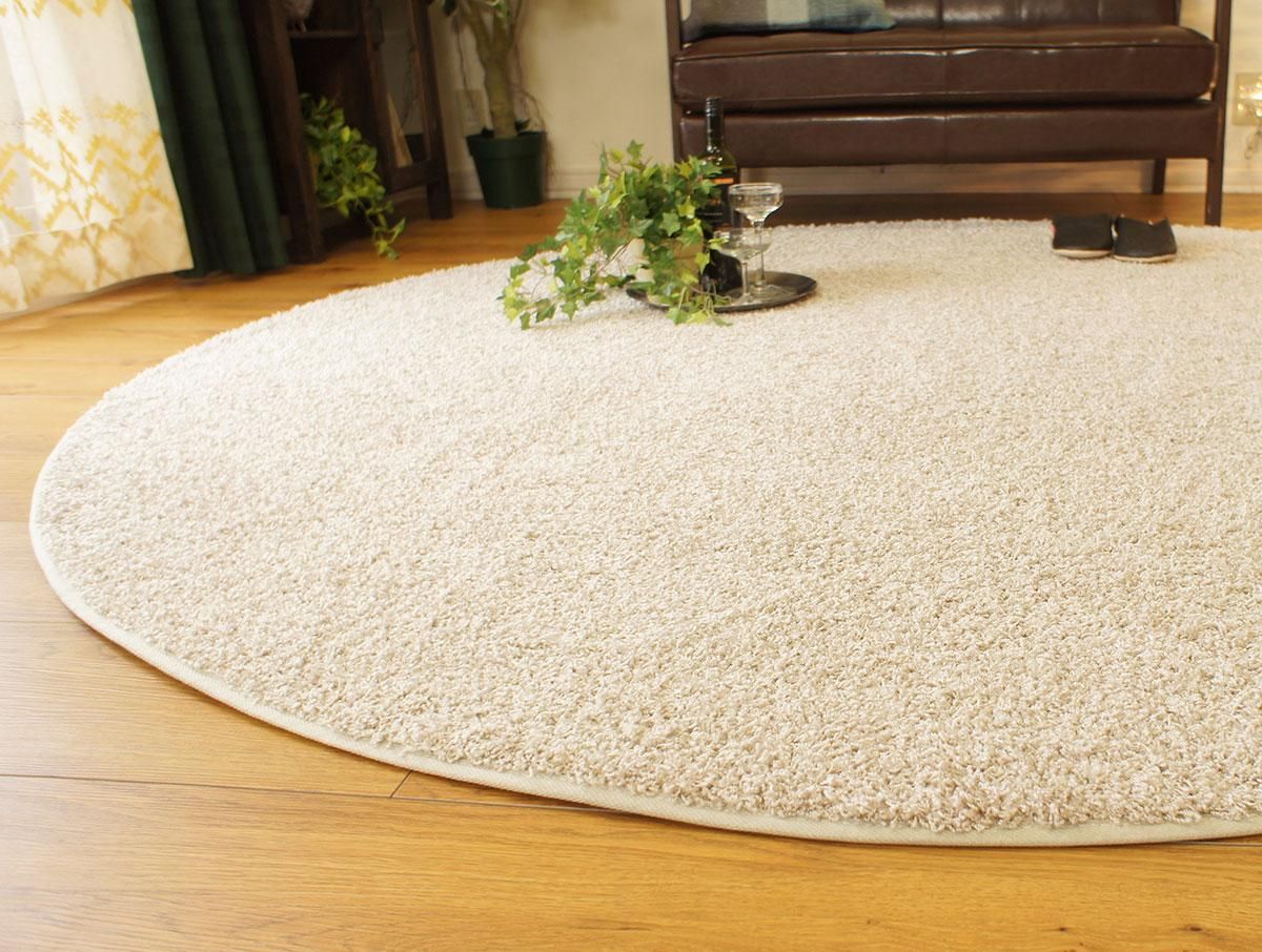 大人気 高級ナイロン素材100 のツイストシャギー円形ラグ ジャスパープラス グレージュ 直径約0cm 円形 ラグ カーペット通販 びっくりカーペット