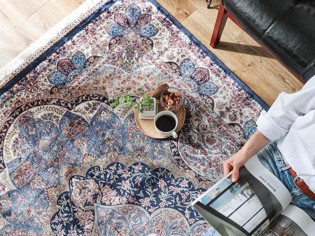 【SALE】トルコ製ラグ　モダールレーヨン約120cm x 70cm H73030c1.jpg