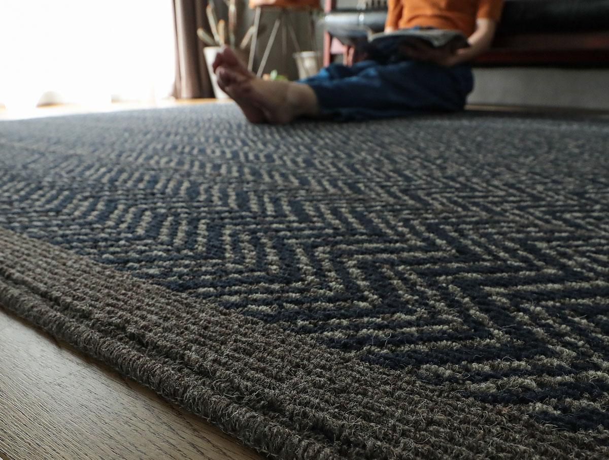 ラグ カーペット ★wtw(ダブルティー)★ネイティブ柄 デニム ヴィンテージ風デニム生地の玄関マット 約 80×150 cm 1畳｜輸入