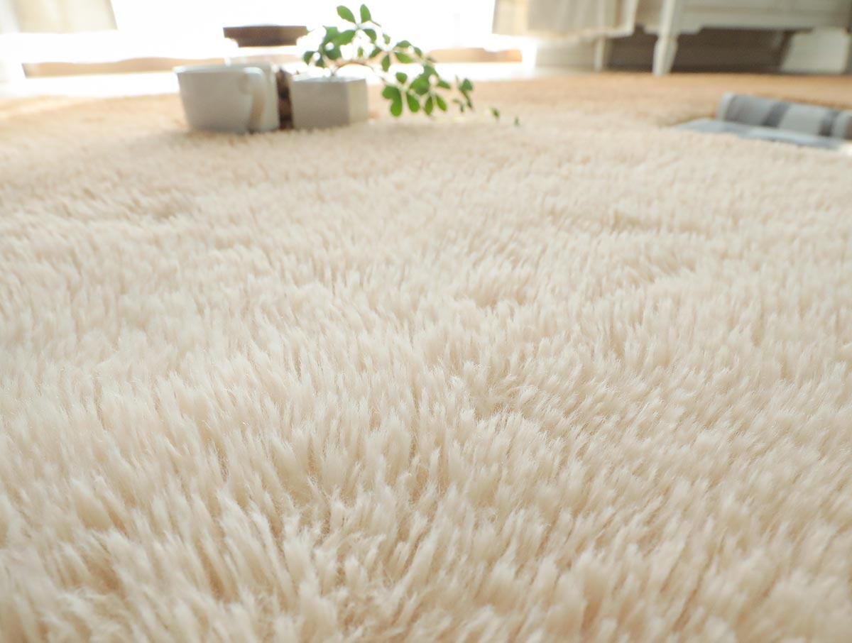 アウトレット 大人気のマイクロファイバーロングシャギーラグにグラデーションカラー新登場 ラディーン ベージュ