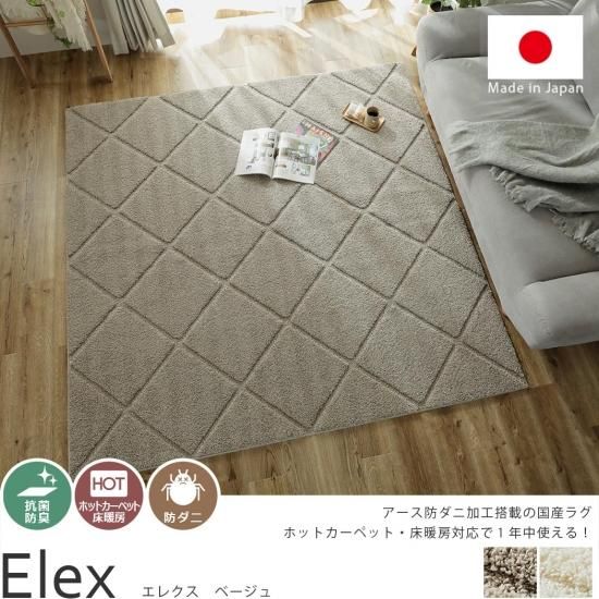 アース防ダニ機能搭載！安心安全の日本製ラグ 『エレクス