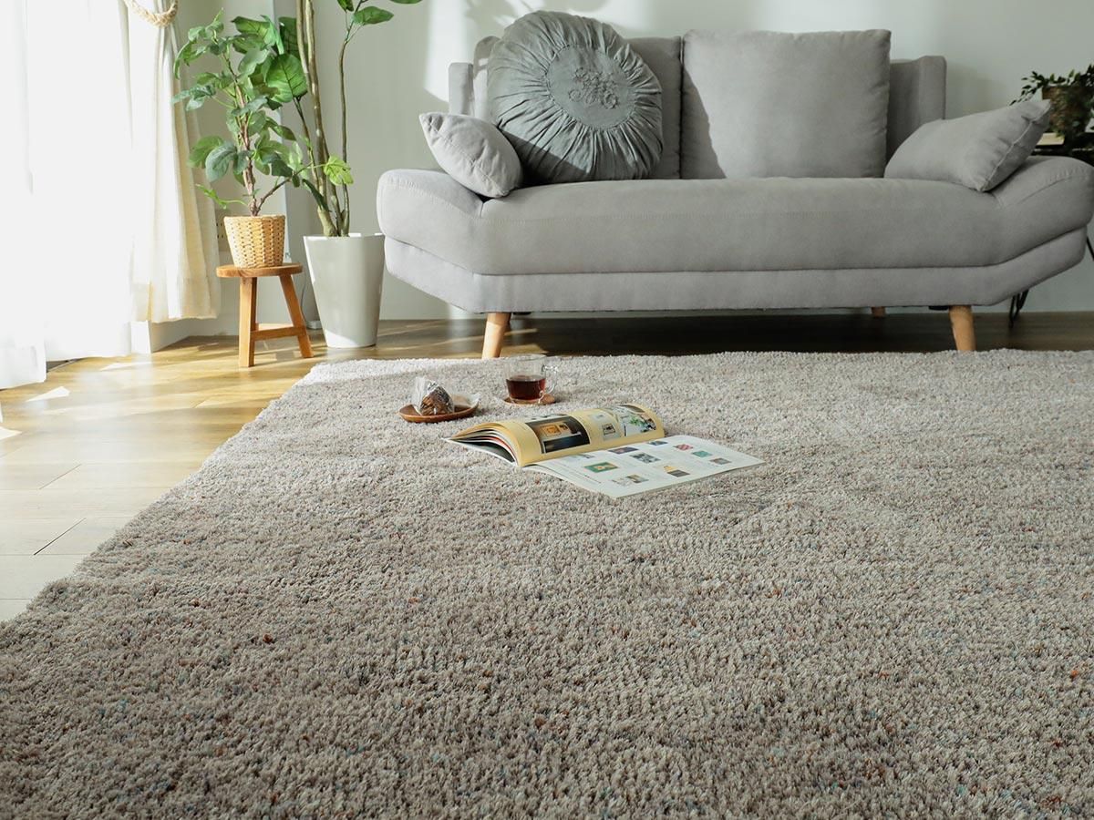 Amazon｜ラグ クリーム色 マット カーペット 約120 x 200 cm 1.5