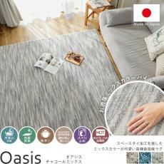 ミックスカラーでいろんな表情が楽しめる摩擦に強いナイロンラグ『オアシス チャコールミックス』