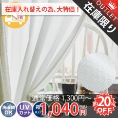 【訳アリ・アウトレット】高い遮熱効果で省エネ生活を可能にする日本製レースカーテン『フェイト　約90x128cm』