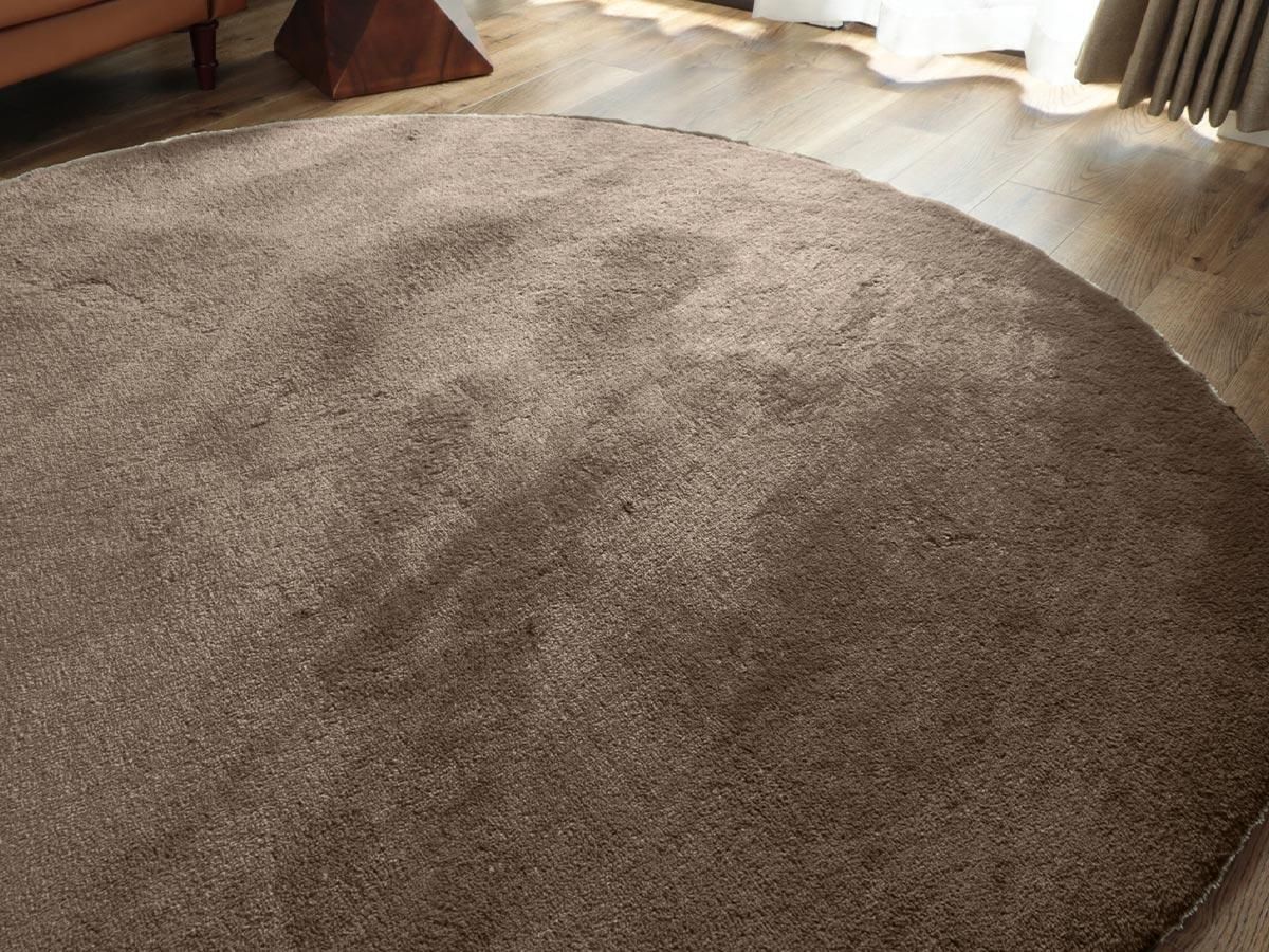 ウールラグ　円形　ブラウン 150φ　ボールラグ ウールラグ 円形 ブラウン 150φ ボールラグ ウールラグ 円形 ブラウン
