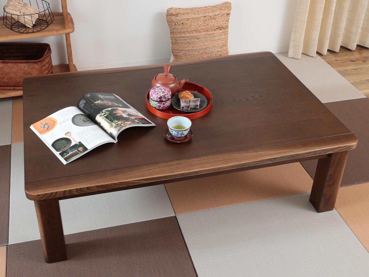 高さが調節できる！オールシーズン使える重厚感のあるこたつテーブル『ヒナタ 約150cmx85cmx36～46cm』