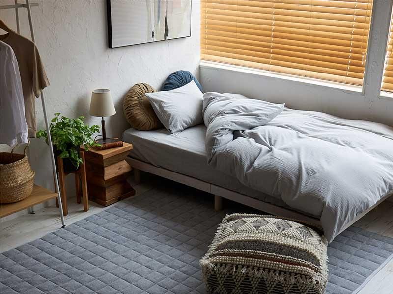 どんな空間でも合う落ち着いたカラーの洗いざらしコットン100％布団