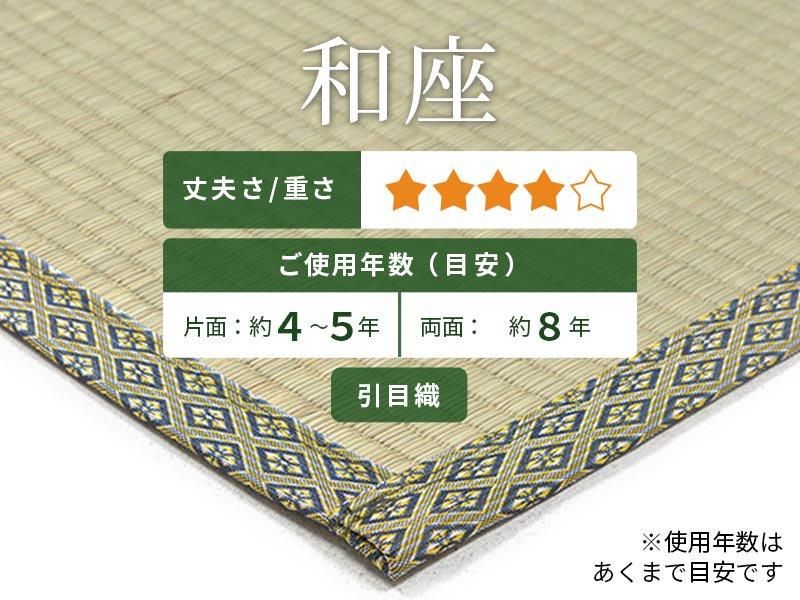 丈夫な引目織のい草上敷き『和座(わざ) 』江戸間1～12.5畳・36間2