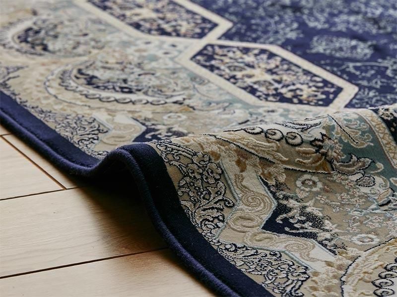 高級 ウィルトン織り 絨毯 メダリオン柄 ベルミラ 200x250cm ネイビー 高級 ウィルトン織り 絨毯 メダリオン柄 ベルミラ 200x250cm ネイビー