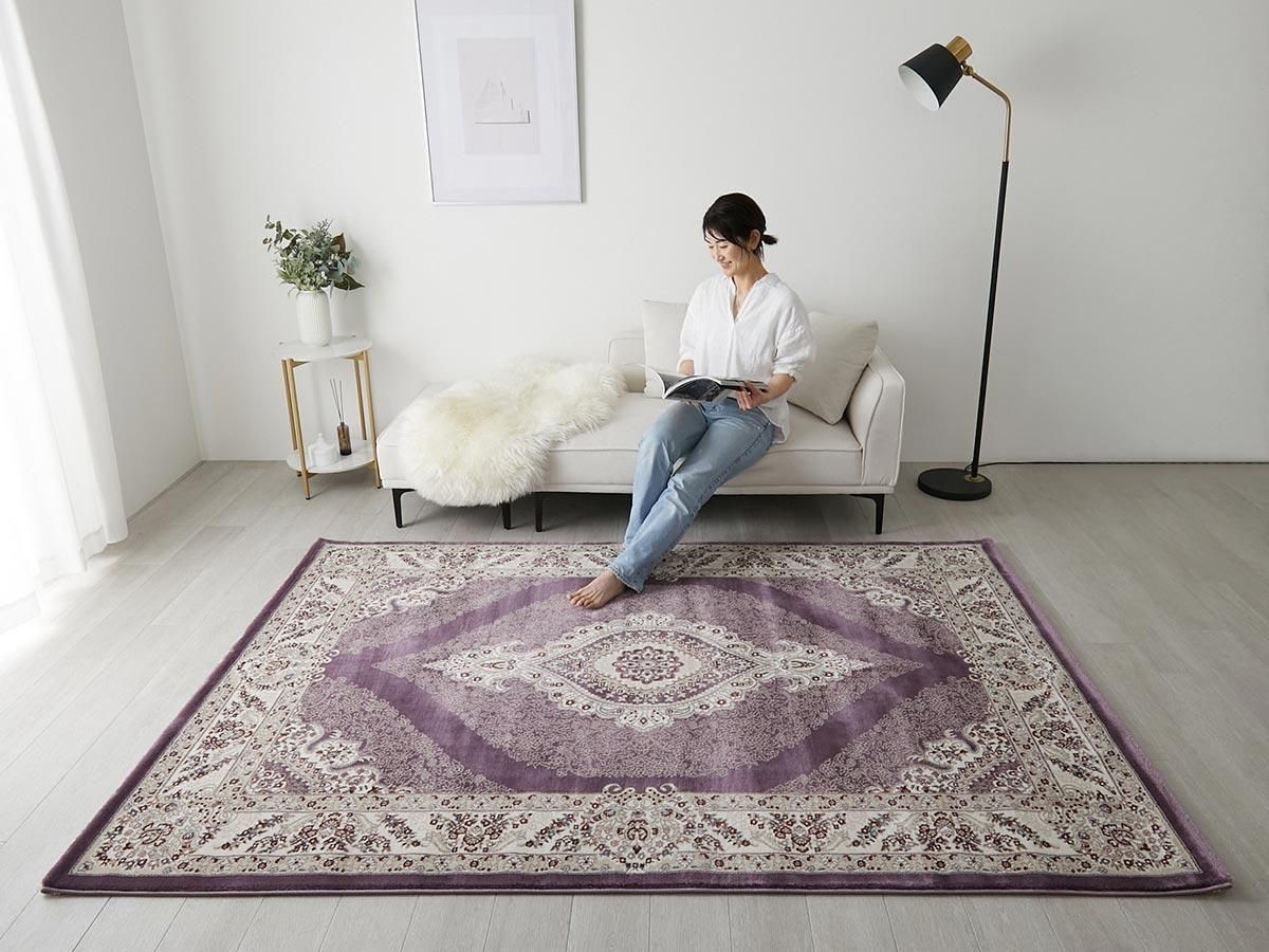 116×204クラシカルなメダリオン柄　くすみラベンダー　トルコヴィンテージラグ 116×204クラシカルなメダリオン柄 くすみラベンダー トルコ