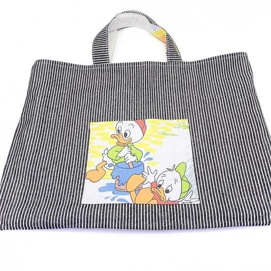 ディズニーミニー ミッキー レッスンバッグ 図書バッグ リバーシブル ビンテージ生地 ハンドメイド 入園グッズ ディズニーミニー ミッキー レッスンバッグ 図書バッグ リバーシブル ビンテージ生地 ハンドメイド 入園グッズ