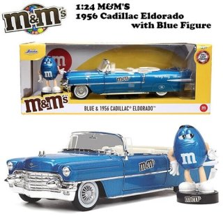 1:24 M&M'S 1956 CADILLAC ELDORADO w/BLUE FIGUREॢɥॺߥ˥ 