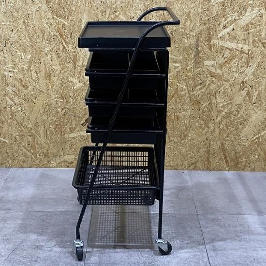 完売【中古】タカラベルモント ワゴン『A-8』ブラック - 理美容中古