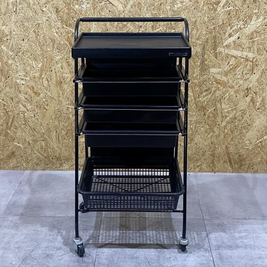 完売【中古】タカラベルモント ワゴン『A-8』ブラック - 理美容中古