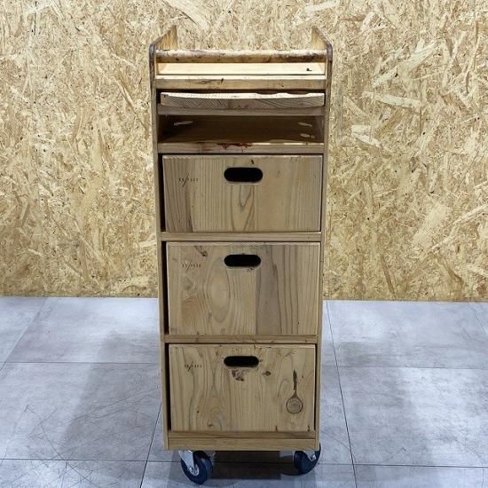 完売【中古】Y.S.PARK ワゴン『ウッドワゴン YS-F10』ナチュラル - 理