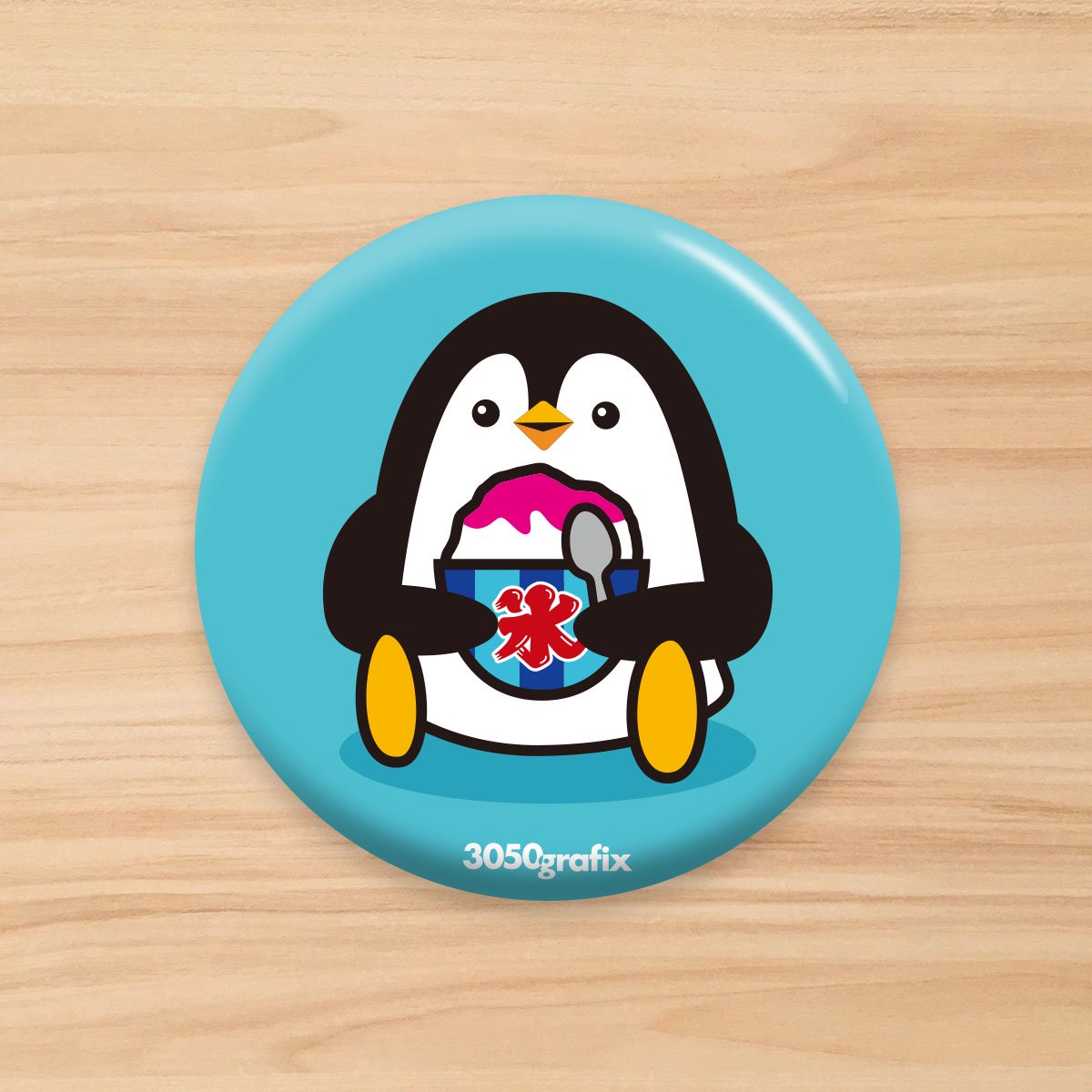 かき氷を食べるペンギンの商品イメージ