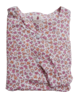 婦人<br>長袖 胸切り替え パジャマ<br><b>「スカンジナビアンフラワー ピンク」 </b>の商品画像