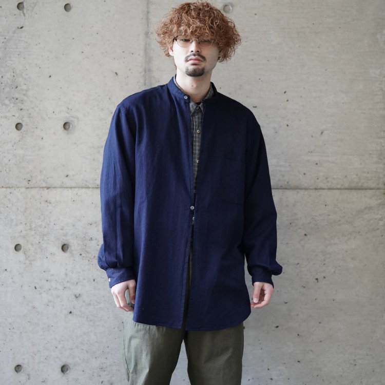 マービンポンティアックシャツメイカーズ Marvine Pontiak Shirt Makers シャツ オーバーサイズシャツ Stand  Collar SH