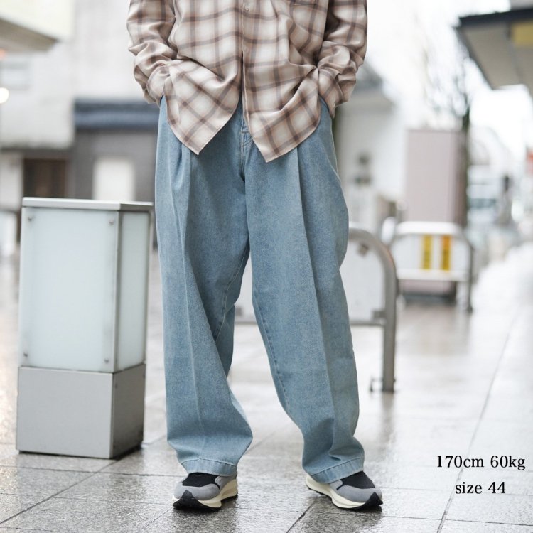 ネオンサイン neonsign デニム ワイドパンツ WIDE DENIM SLACKS 