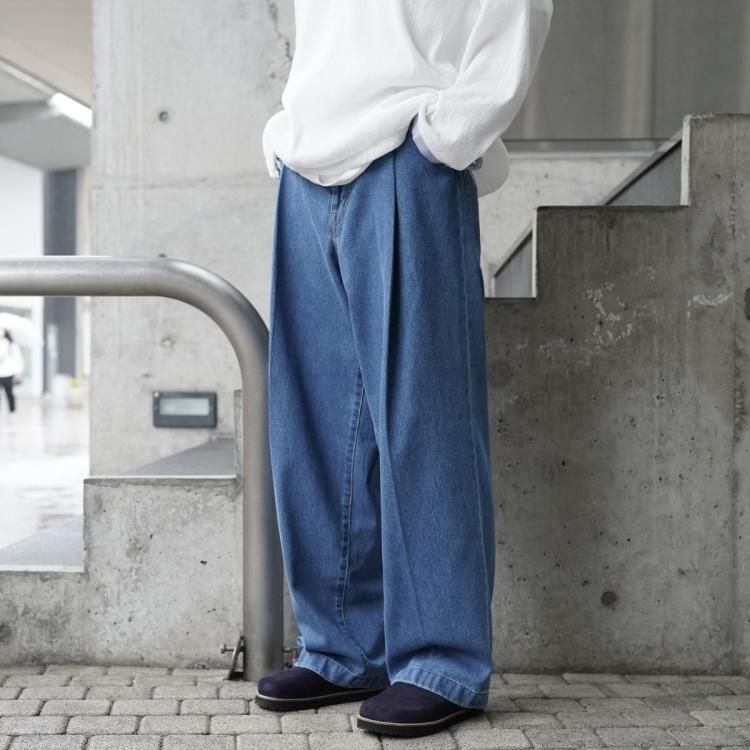 N0344OEXneonsign wide denim slacks ワイドデニムスラックス