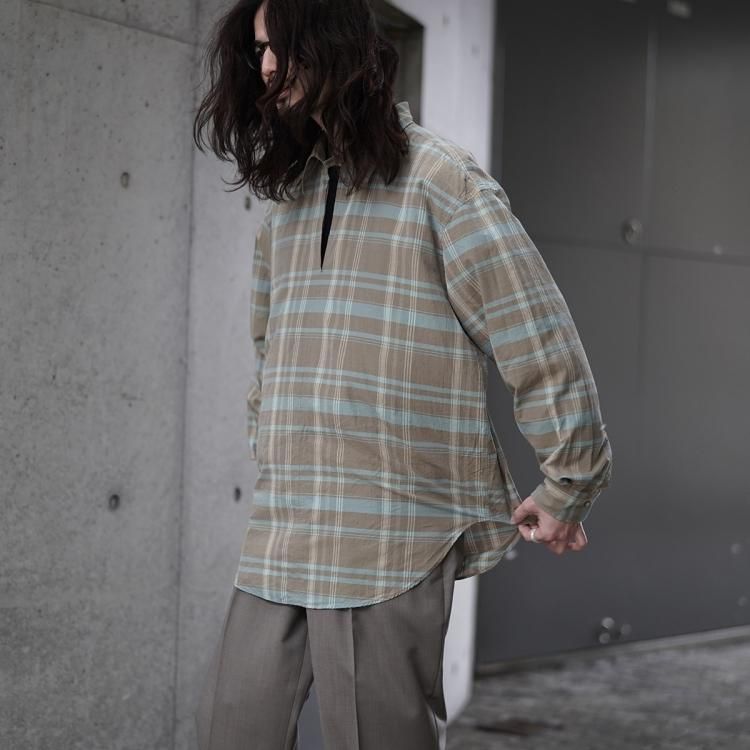 マービンポンティアックシャツメイカーズ Marvine Pontiak Shirt Makers スキッパー シャツ Skipper SH (Sax  Khaki CH)