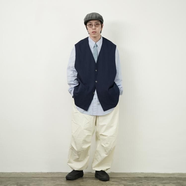 マービンポンティアックシャツメイカーズ Marvine Pontiak Shirt Makers ベスト Vest (Indigo Dobby)