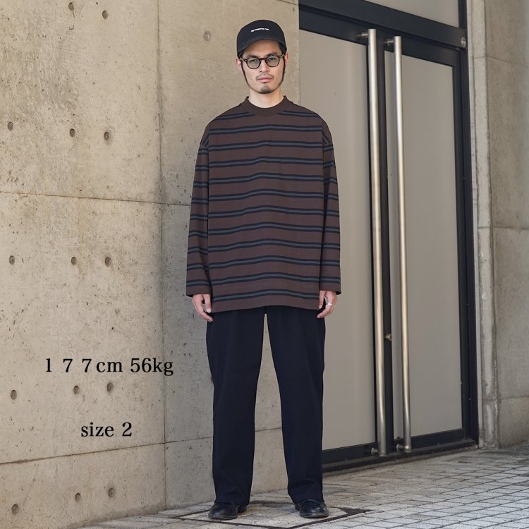 マーカウェア MARKAWARE ボーダー Tシャツ BOX Tee LONG SLEEVES (ORGANIC COTTON STRIPE)