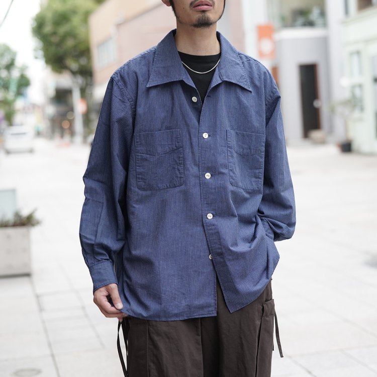 Marvine Pontiak shirt makers シャツ インディゴ-eastgate.mk