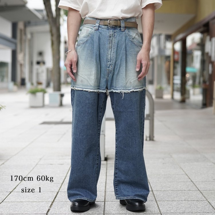 ジエダ JieDa 2トーンバギーデニムパンツ 2TONE BAGGY DENIM PANTS