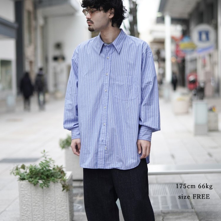 マービンポンティアックシャツメイカーズ Marvine Pontiak Shirt Makers スリーボタンレギュラーカラーシャツ 3 Button  Regular Collar SH (Blue ST)