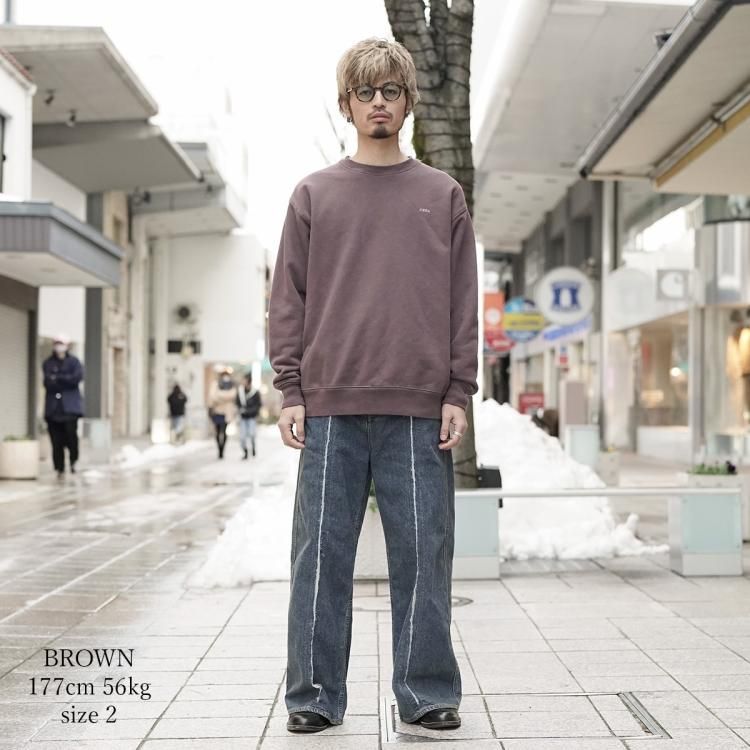 JieDa CUT OFF DYED SWEAT SHIRT ORANGE 2 トップス