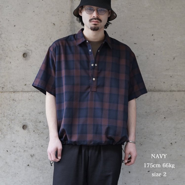 ジエダ JieDa プルオーバーチェックシャツ CHECK SHIRT S/S