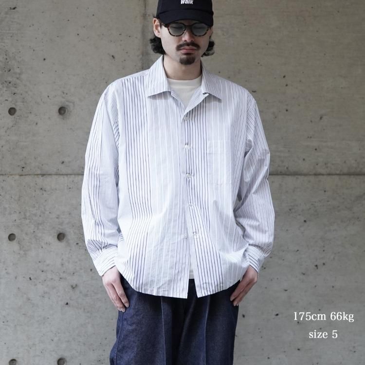 インテリム INTERIM 24ss オープンカラーシャツ ストライプ LVMH インテリム INTERIM 24ss オープンカラーシャツ ストライプ LVMH