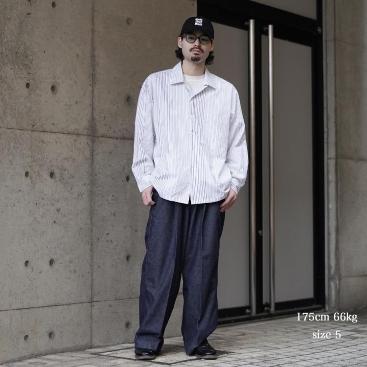 インテリム INTERIM 24ss オープンカラーシャツ ストライプ LVMH インテリム INTERIM 24ss オープンカラーシャツ ストライプ LVMH