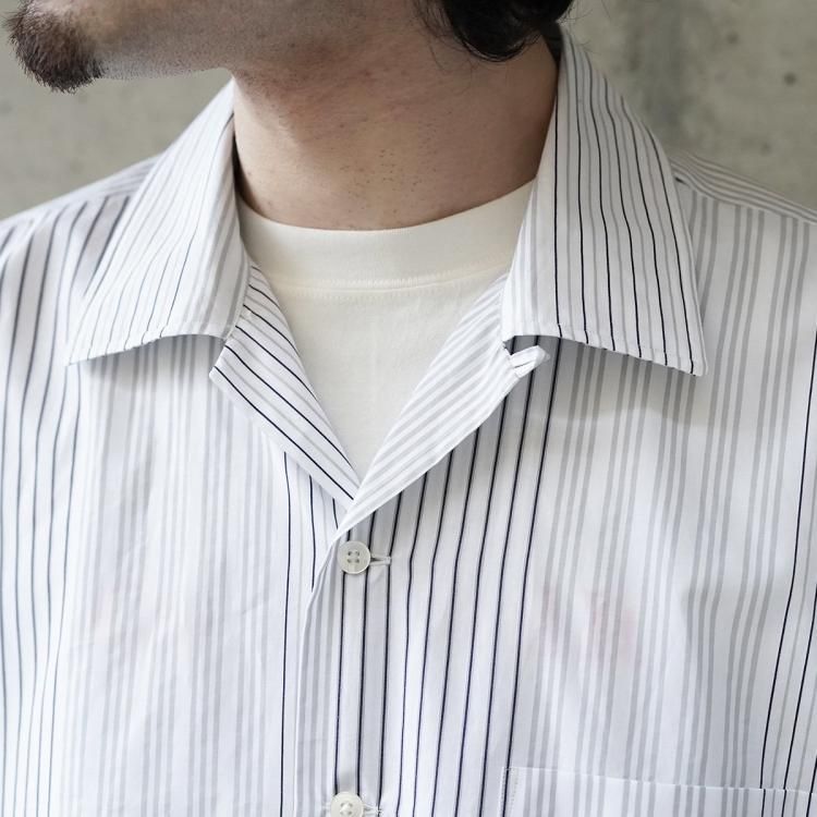 インテリム INTERIM 24ss オープンカラーシャツ ストライプ LVMH インテリム INTERIM 24ss オープンカラーシャツ ストライプ LVMH