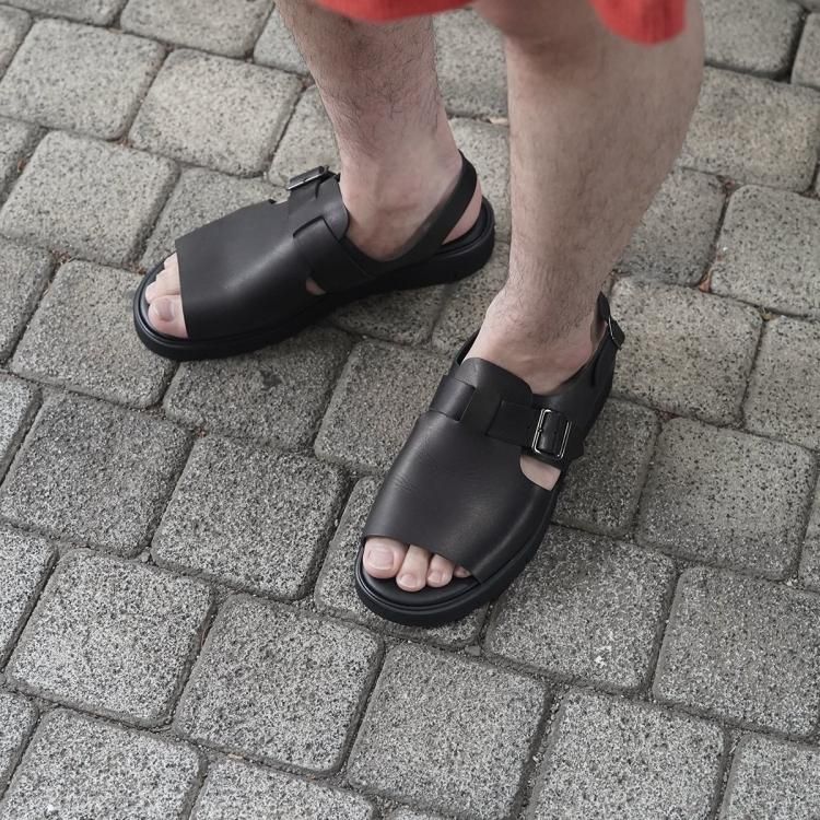 フットザコーチャー foot the coacher レザーサンダル オープン フットザコーチャー foot the coacher レザーサンダル オープン