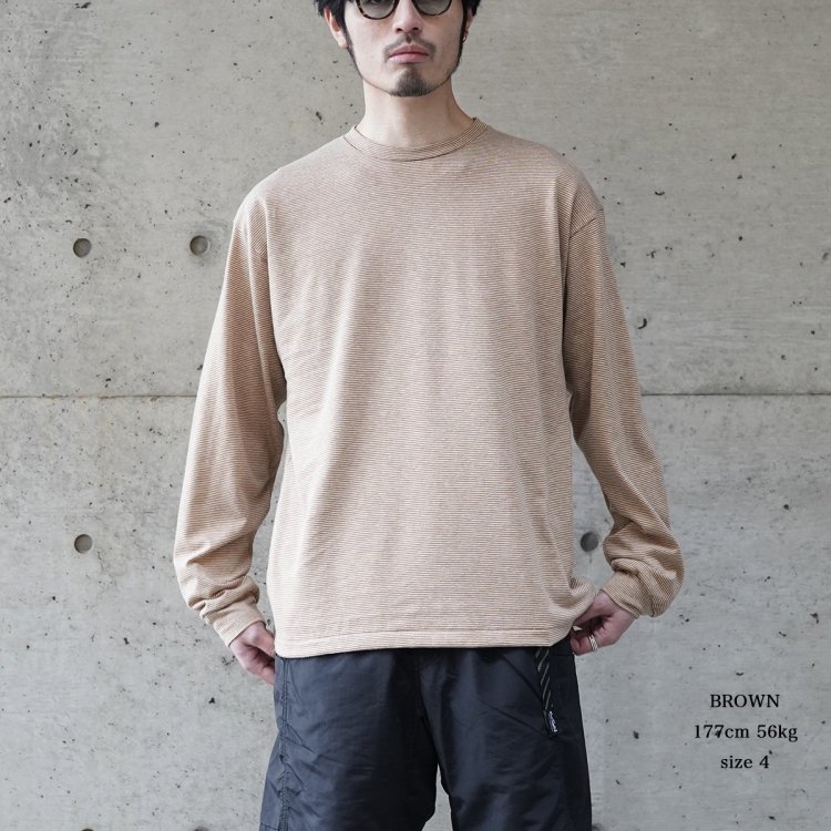 インテリム INTERIM 24ss コットンヘンプボーダーロングティー COTTON