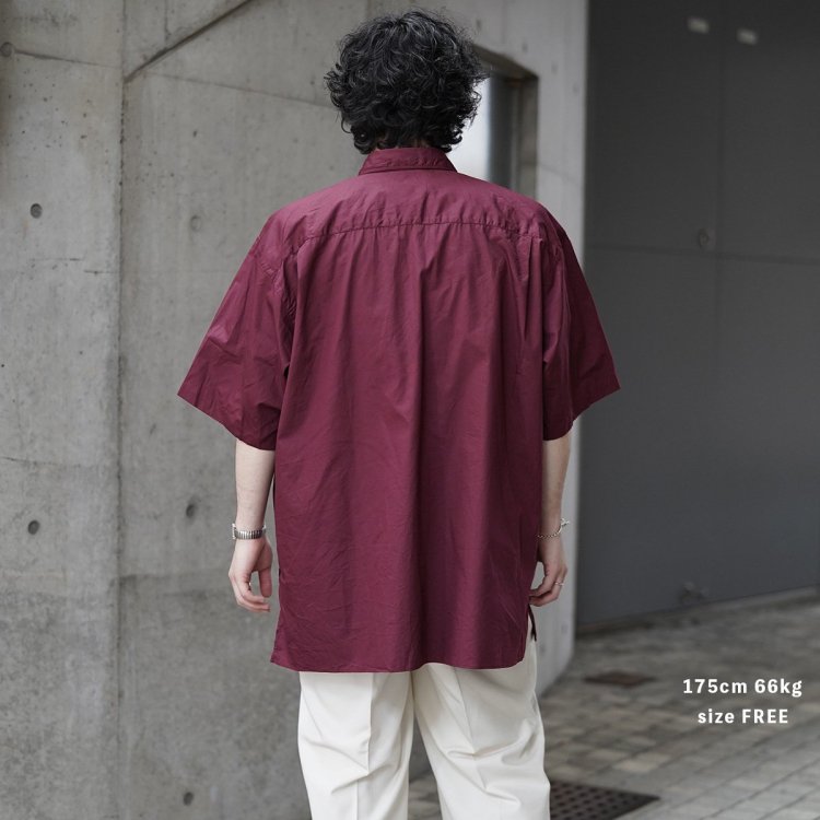 マービンポンティアックシャツメーカーズ Marvine Pontiak Shirt Makers 24aw タブカラーシャツ 半袖 Tab  Collar S/S SH (Raisin)