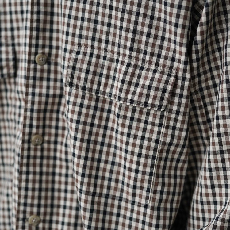 マービンポンティアックシャツメーカーズ Marvine Pontiak Shirt Makers 24aw オープンカラーシャツ Open  Collar SH (Brown Gingham)