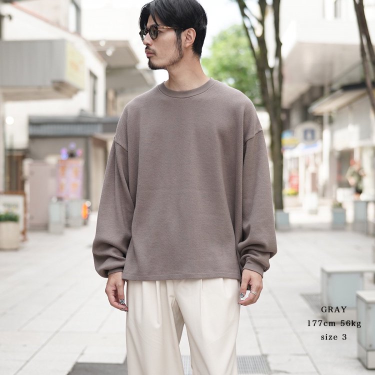 ポリプロイド POLYPLOID 24AW ハニカムサーマルオーバーサイズロングスリーブTシャツ OVERSIZE LONGSLEEVE (TYPE  C)