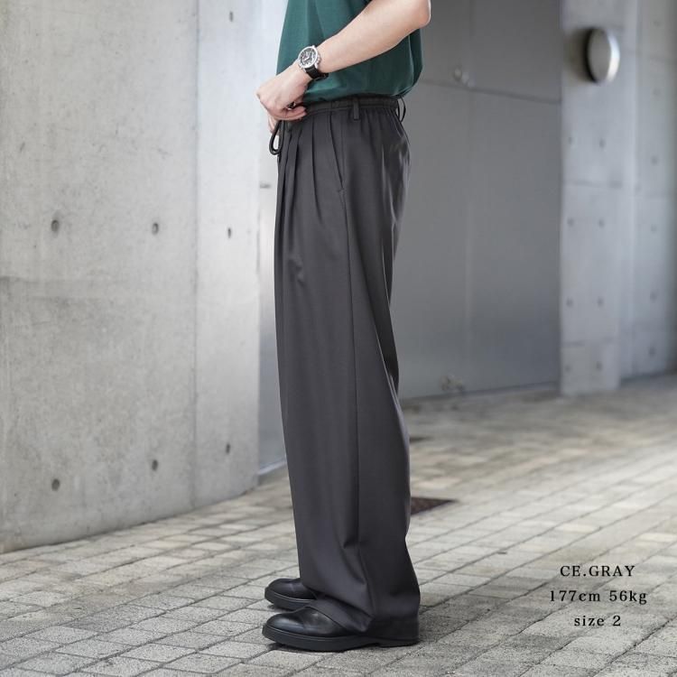markaware 21FW オーガニックウール プリーツワイドトラウザーズ
