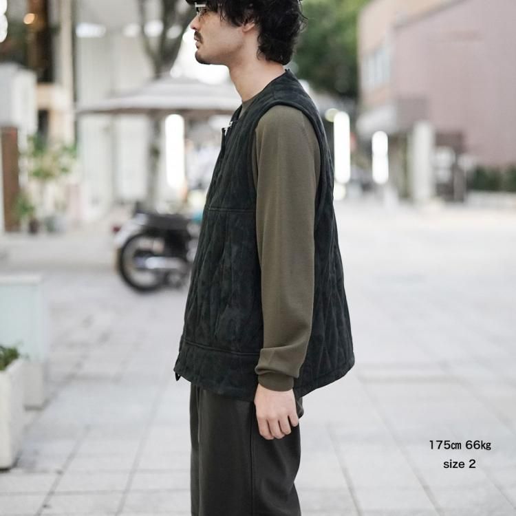 シーシーユー CCU 24aw キルテッドベスト カウレザー QUILTED VEST