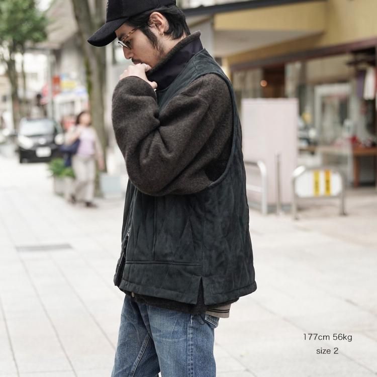 シーシーユー CCU 24aw キルテッドベスト カウレザー QUILTED VEST