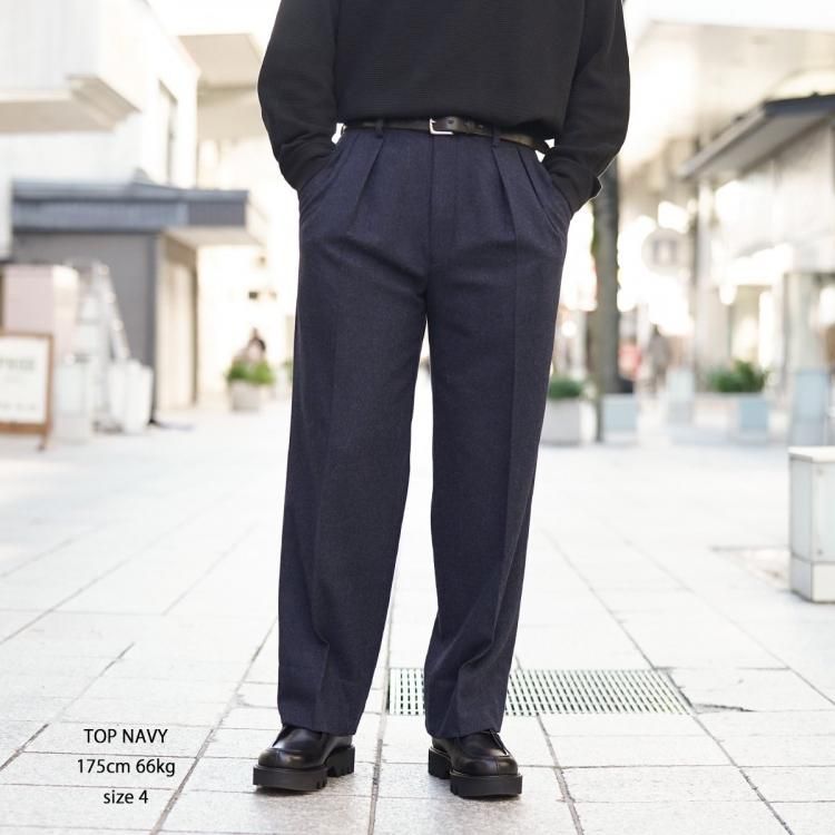 インテリム INTERIM 24aw 2タックストレートスラックス バージン インテリム INTERIM 24aw 2タックストレートスラックス バージン