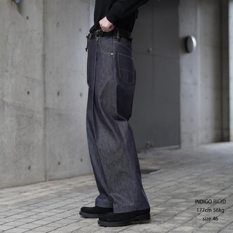 ネオンサイン neonsign ワイドデニムスラックス リジッド Wide ネオンサイン neonsign ワイドデニムスラックス リジッド Wide