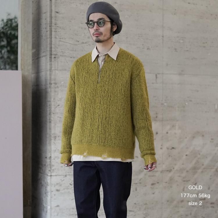 アンダー ANDER 24AW モヘヤジップクルー ニット セーター アンダー ANDER 24AW モヘヤジップクルー ニット セーター