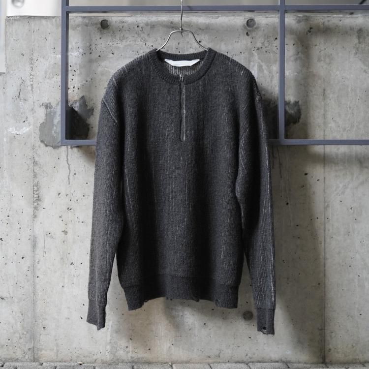アンダー ANDER 24AW モヘヤジップクルー ニット セーター アンダー ANDER 24AW モヘヤジップクルー ニット セーター