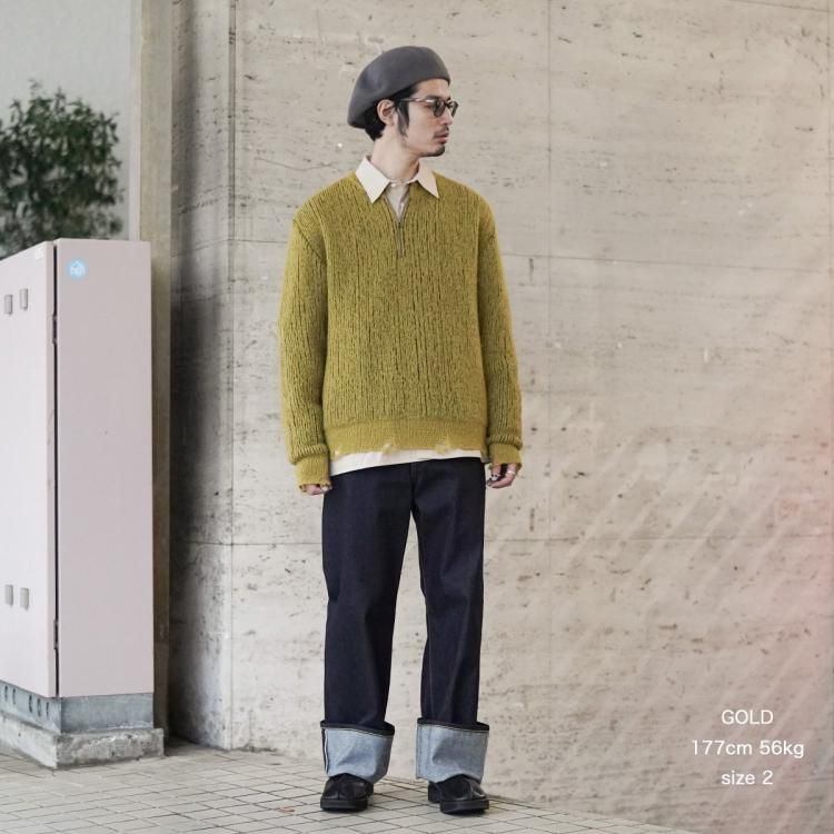 アンダー ANDER 24AW モヘヤジップクルー ニット セーター アンダー ANDER 24AW モヘヤジップクルー ニット セーター