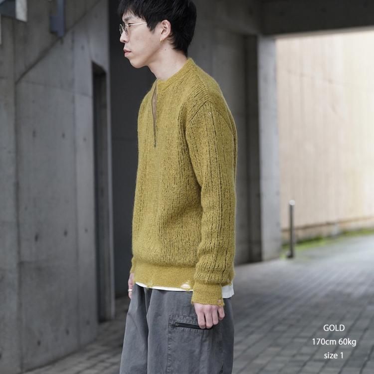 アンダー ANDER 24AW モヘヤジップクルー ニット セーター アンダー ANDER 24AW モヘヤジップクルー ニット セーター