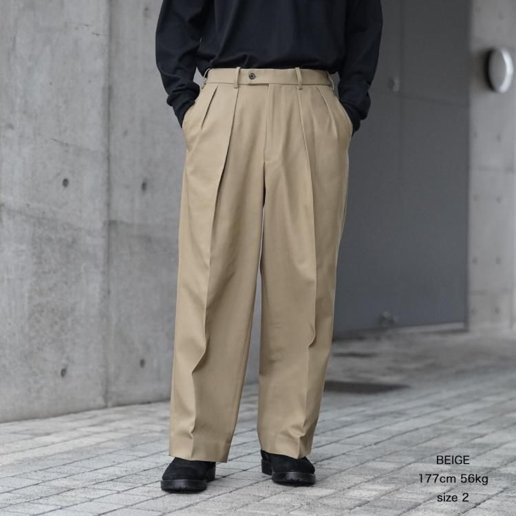 マーカウェア MARKAWARE 24aw ダブルプリーツトラウザーコットン マーカウェア MARKAWARE 24aw ダブルプリーツトラウザーコットン